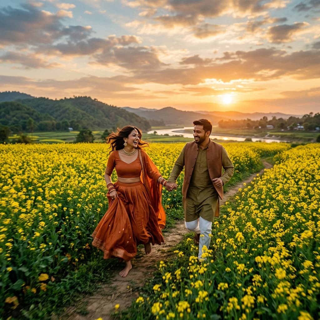 Aarav & Maya — The Golden Sunset